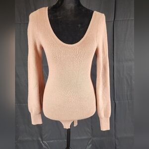 Abercrombie & Fitch Women's Tan Long Sleeve Bodysuit Size S.